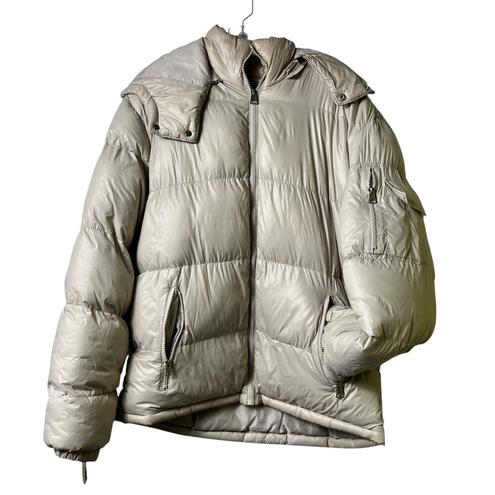 Fashion Nova Men Puffer Coat Cream M (2739)